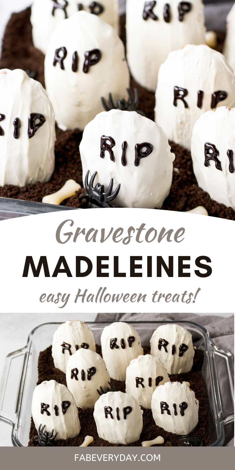 Gravestone Halloween Madeleines (easy Halloween treats)