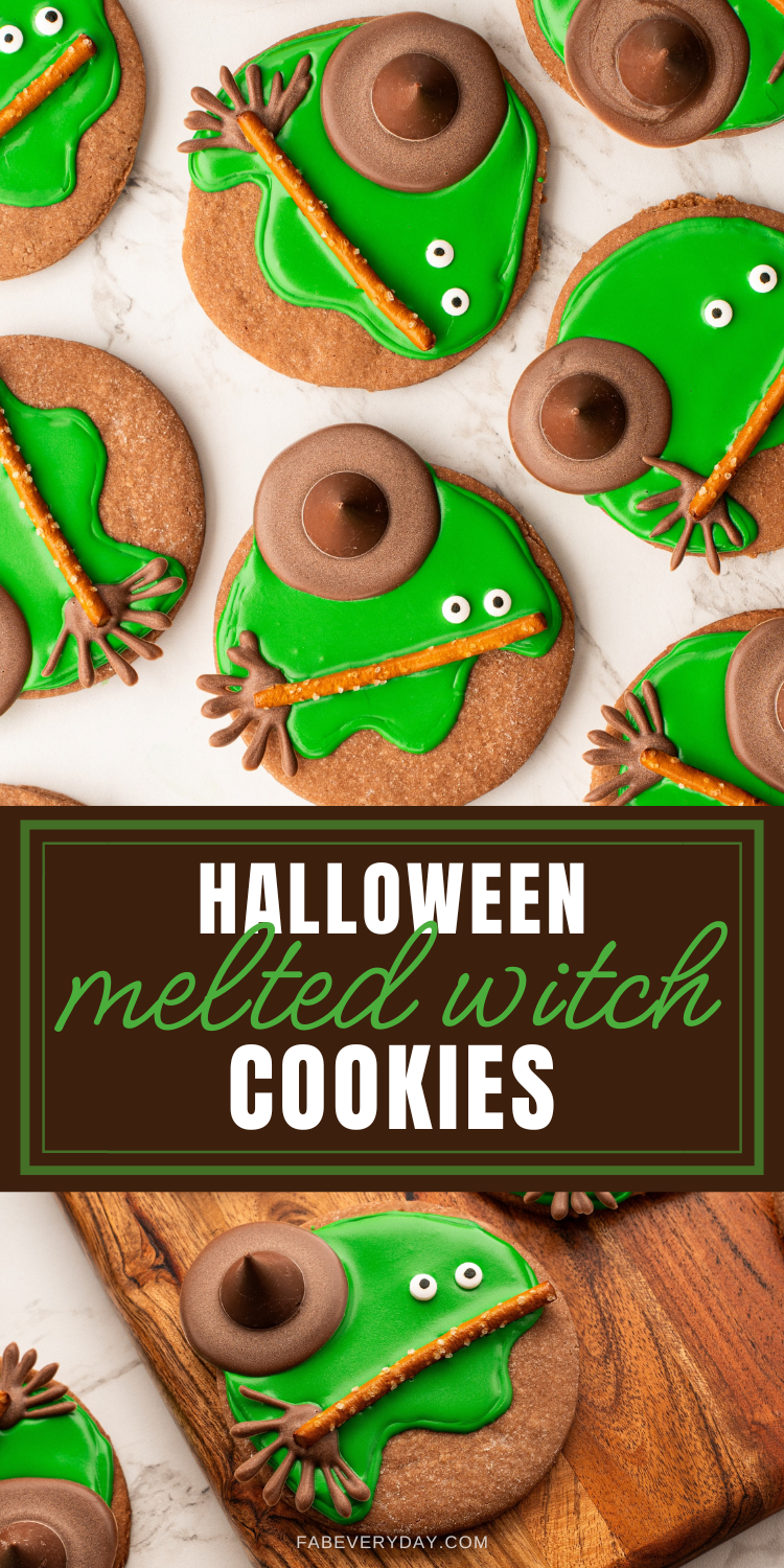 Melted Witch Cookies (Halloween witch cookies)