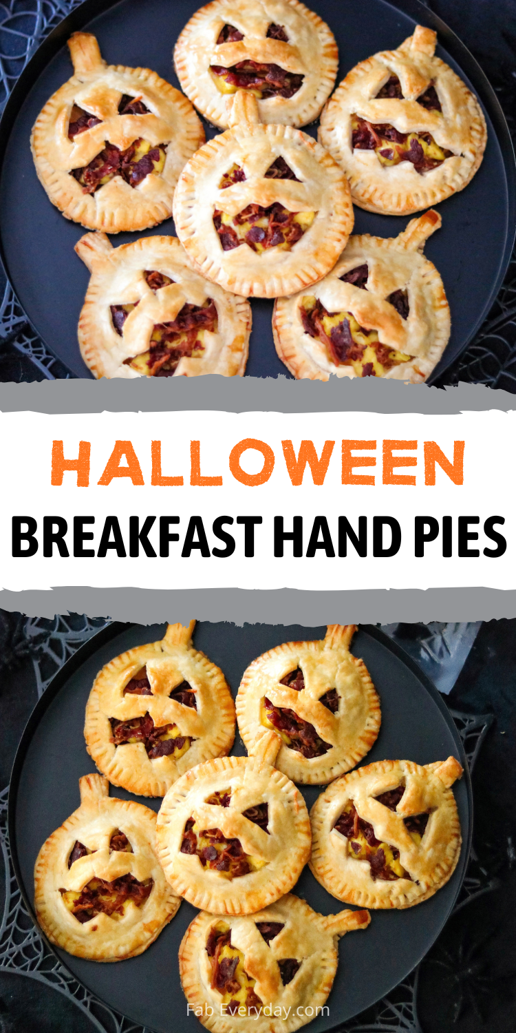 Jack-O-Lantern Breakfast Hand Pies (savory Halloween breakfast ideas)