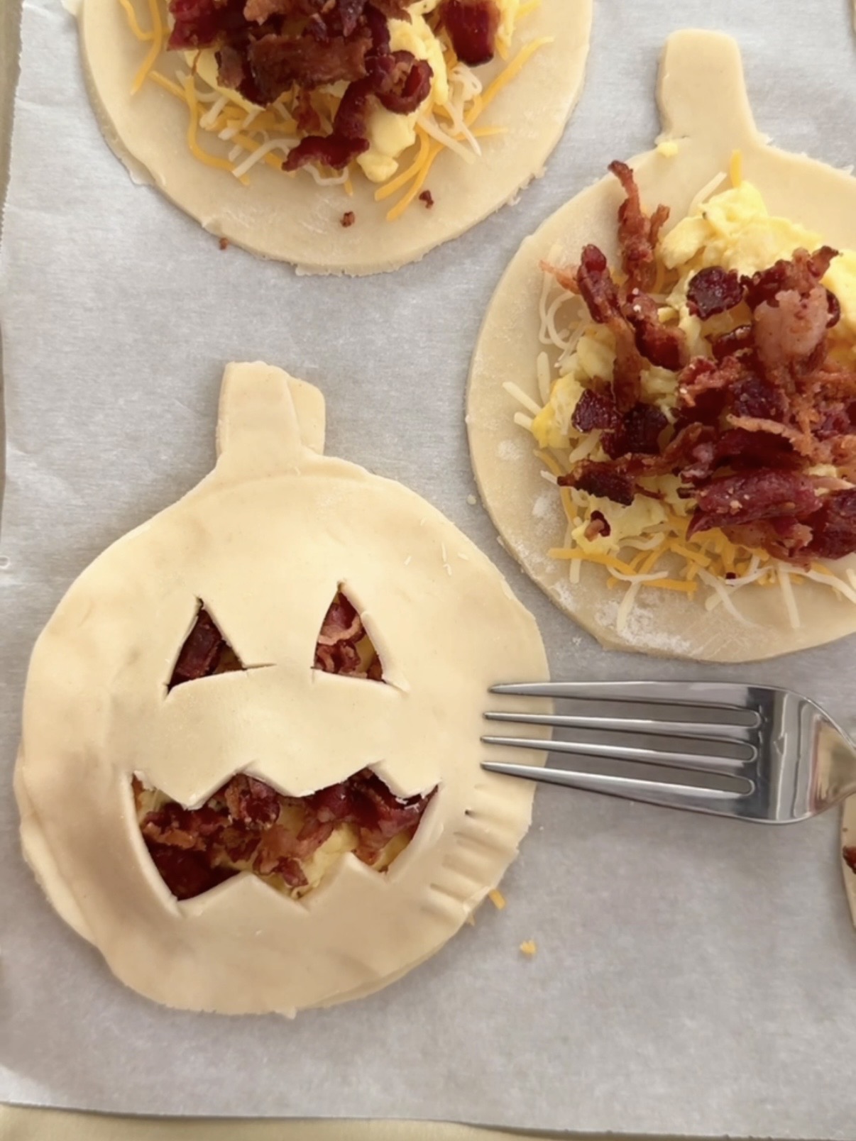 Halloween bacon breakfast hand pies recipe