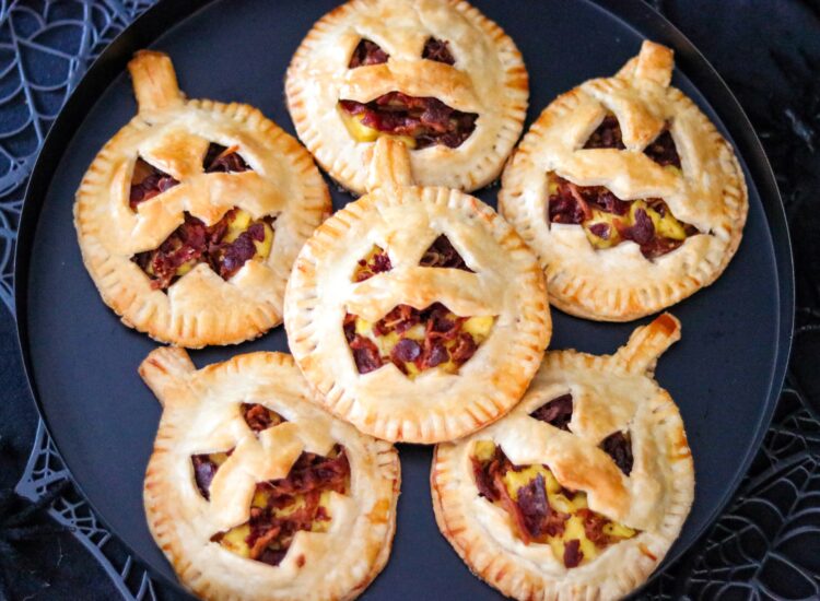 Jack-O-Lantern Breakfast Hand Pies (savory Halloween breakfast ideas)