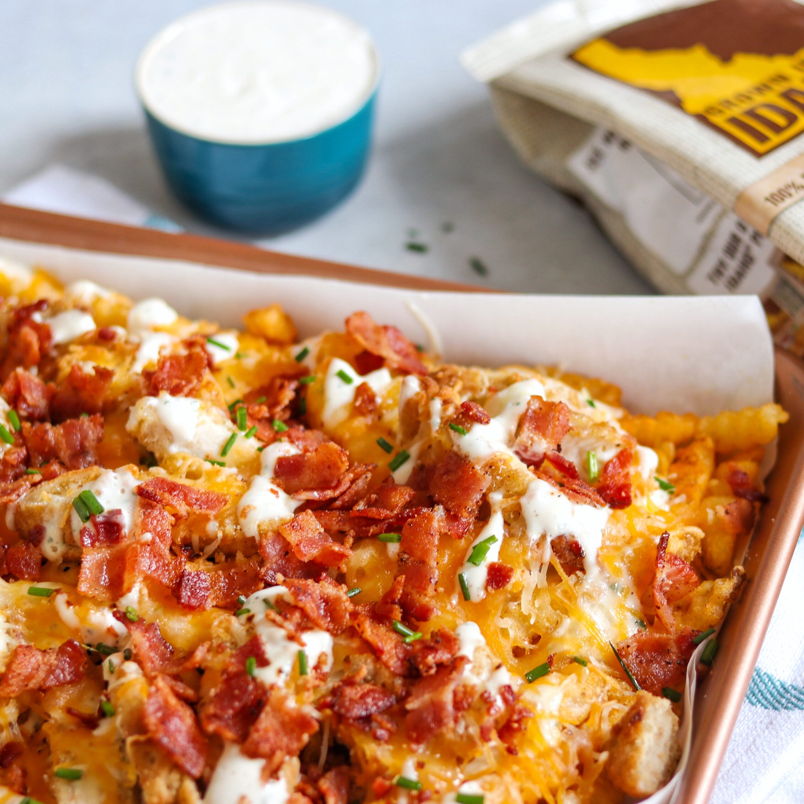 bacon and chicken loaded fries with ranch