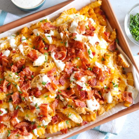 chicken bacon ranch fries (chicken loaded fries recipe)