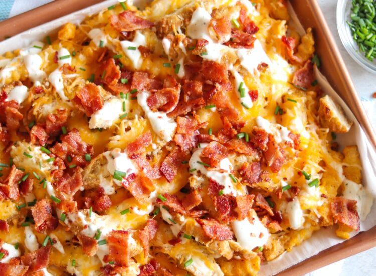 chicken bacon ranch fries (chicken loaded fries recipe)