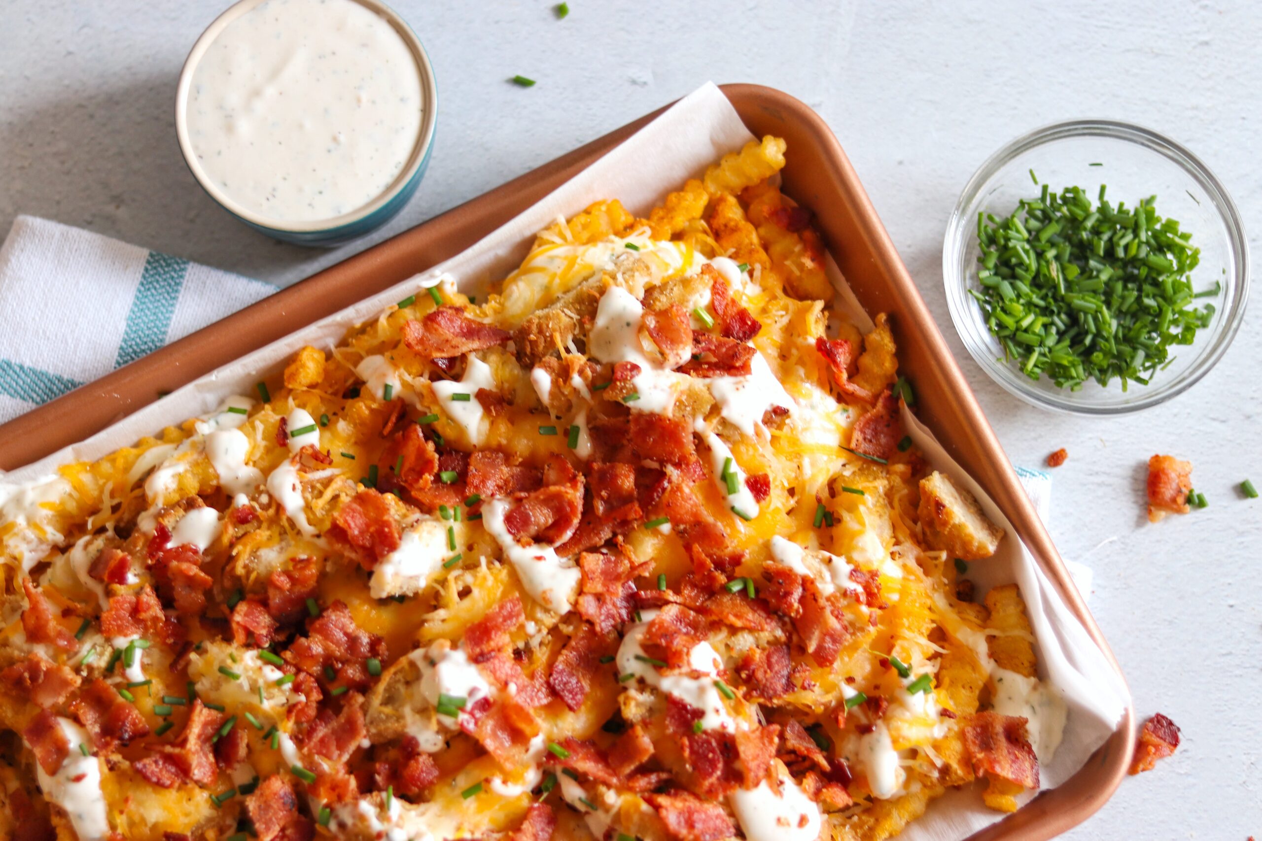 chicken and bacon loaded fries